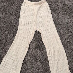 Boho Cream Crochet Beach Pants